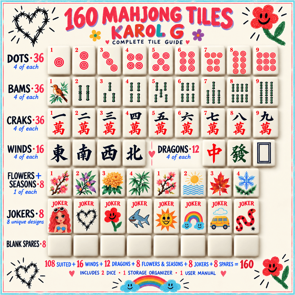 Premium KRG Mahjong Tiles Set TTMH