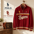 USC Premium Varsity Cable-Knit Quarter-Zip Sweater NHVH